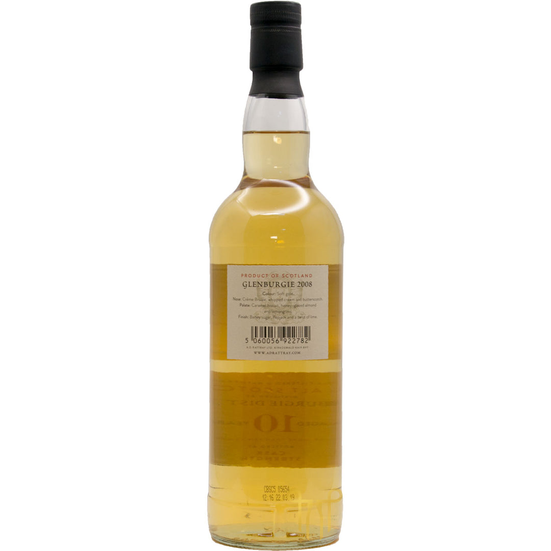 GLENBURGIE 10 YEARS OLD - 2008 VINTAGE - SINGLE MALT SCOTCH WHISKY BY AD RATTRAY