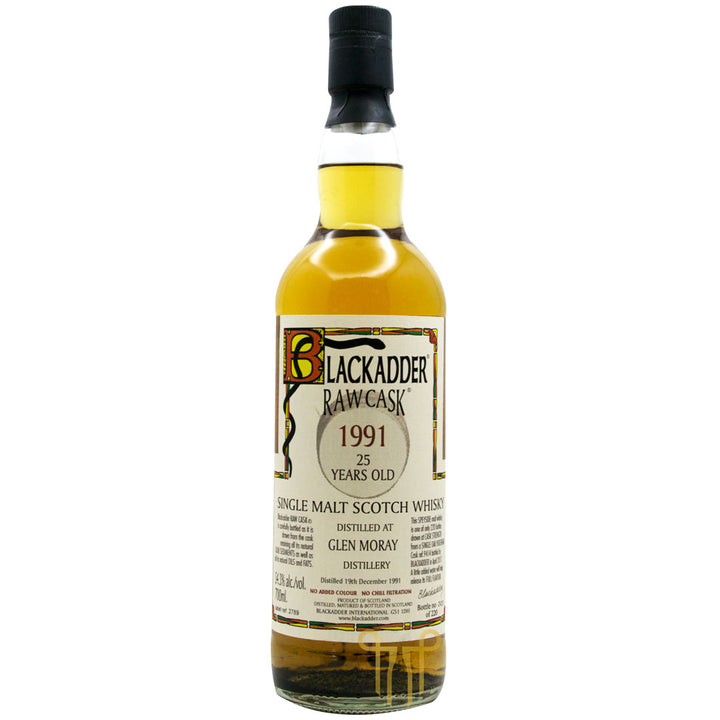 GLEN MORAY 25 YEARS OLD - 1991 VINTAGE - SINGLE MALT SCOTCH WHISKY BY BLACKADDER