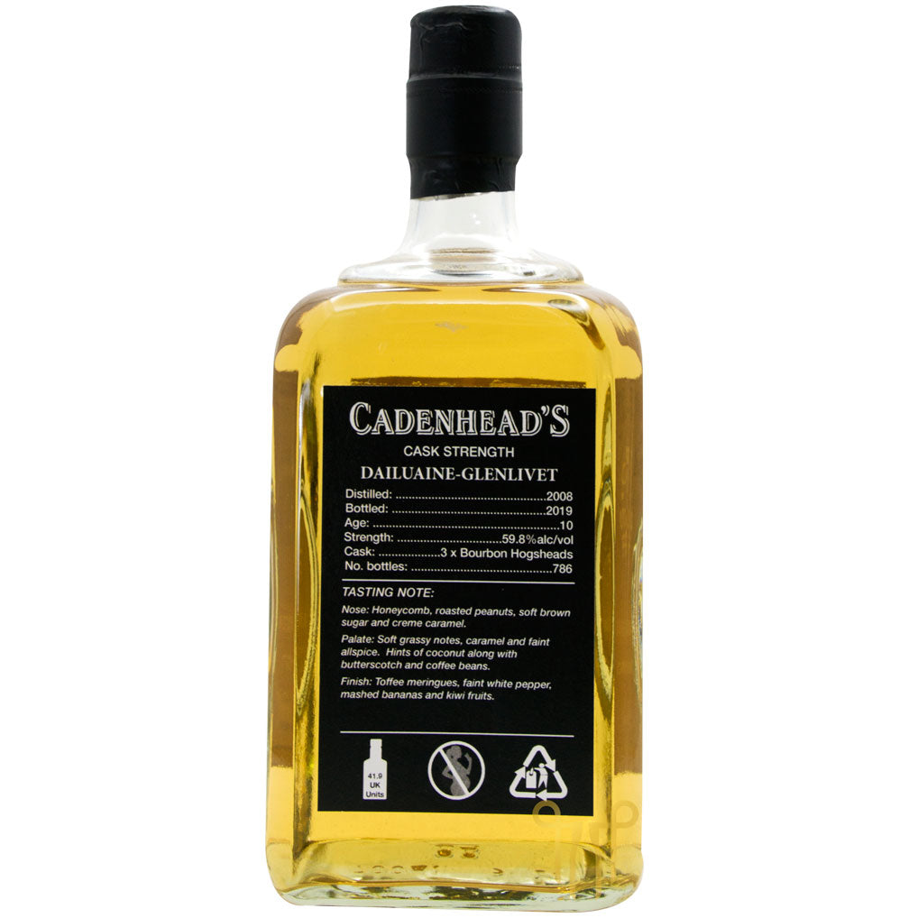 DAILUAINE-GLENLIVET 10 YEARS OLD - 2008 VINTAGE - SINGLE MALT SCOTCH WHISKY BY CADENHEAD'S