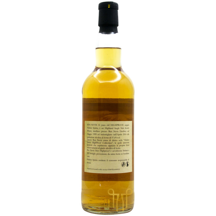 BEN NEVIS 16 YEARS OLD - 1999 VINTAGE - SINGLE MALT SCOTCH WHISKY BY HIDDEN SPIRITS