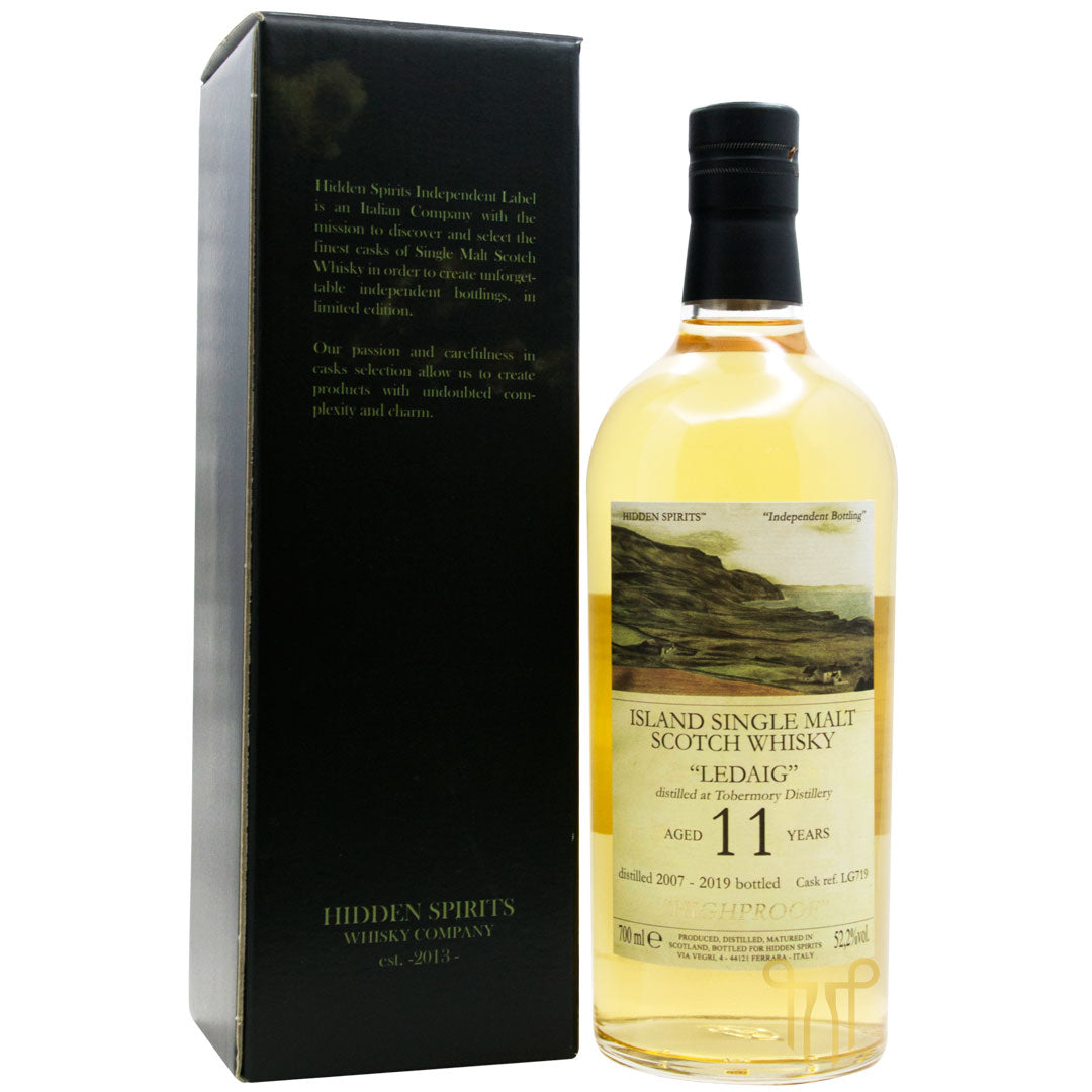 LEDAIG 11 YEARS OLD - 2007 VINTAGE - SINGLE MALT SCOTCH WHISKY BY HIDDEN SPIRITS