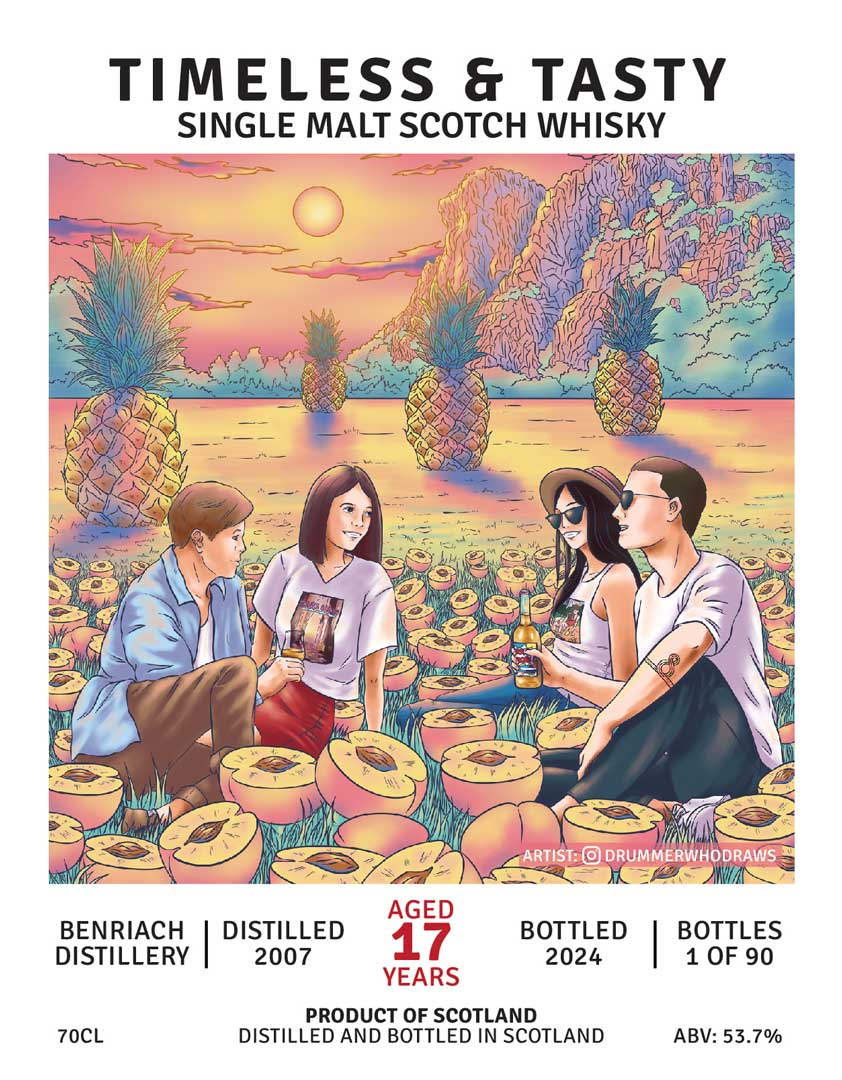 BENRIACH 17 YEARS OLD - 2007 VINTAGE - SINGLE MALT SCOTCH WHISKY BY TIMELESS & TASTY