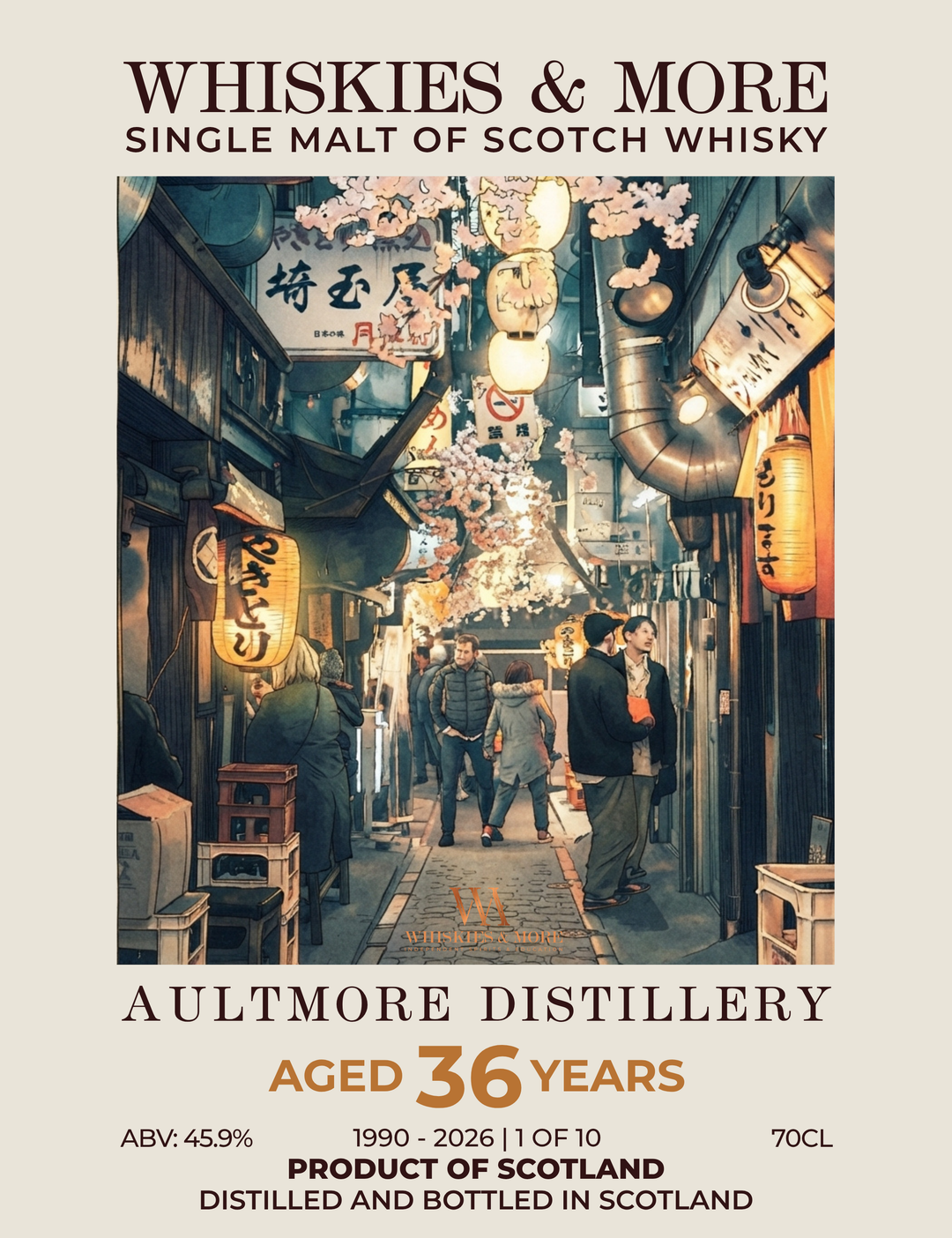 AULTMORE 36 YEARS BY WHISKIES &amp; MORE